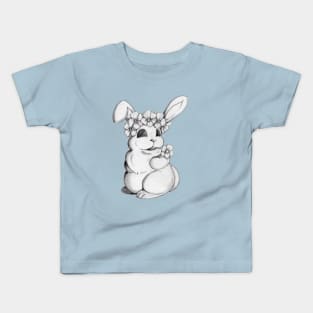 Bunny With Crown of Flowers Kids T-Shirt